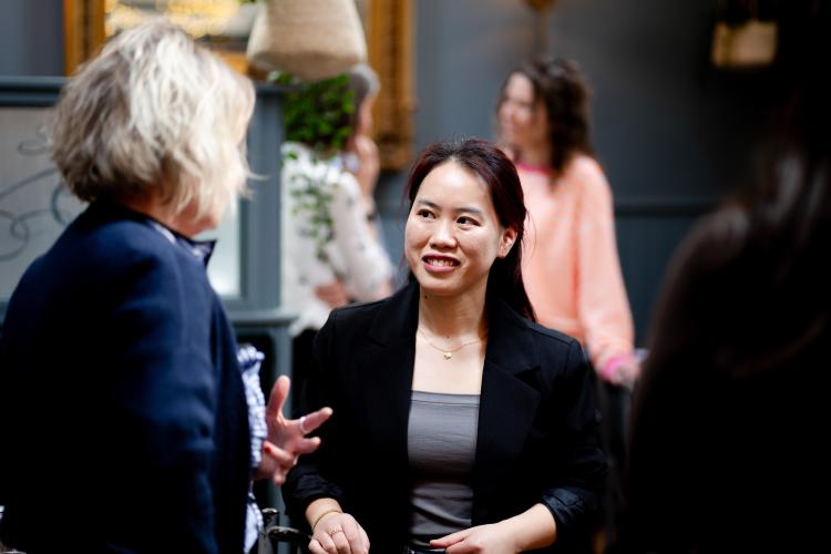 Women networking at event